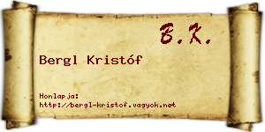 Bergl Kristóf névjegykártya
